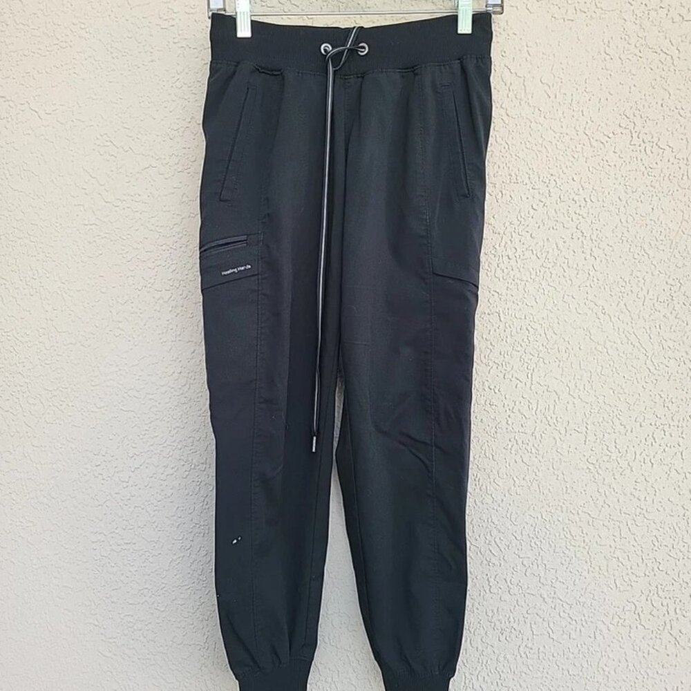 Purple Label Yoga by Healing Hands Black Women’s Scrub Jogger Pants Sz XS